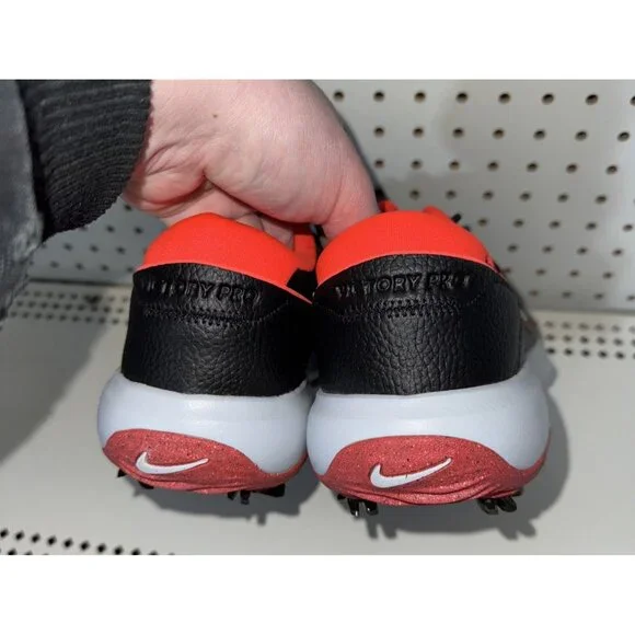 Nike Victory Pro 3 Mens Leather Golf Shoes Spikes Size 8.5 Black Red White